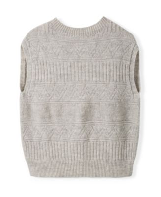 Women's British Wool Crew Neck Knitted Vest Sweaters