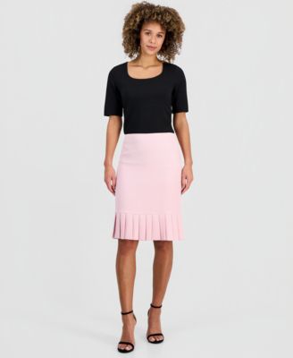 Women's Pleated-Hem Midi Skirt