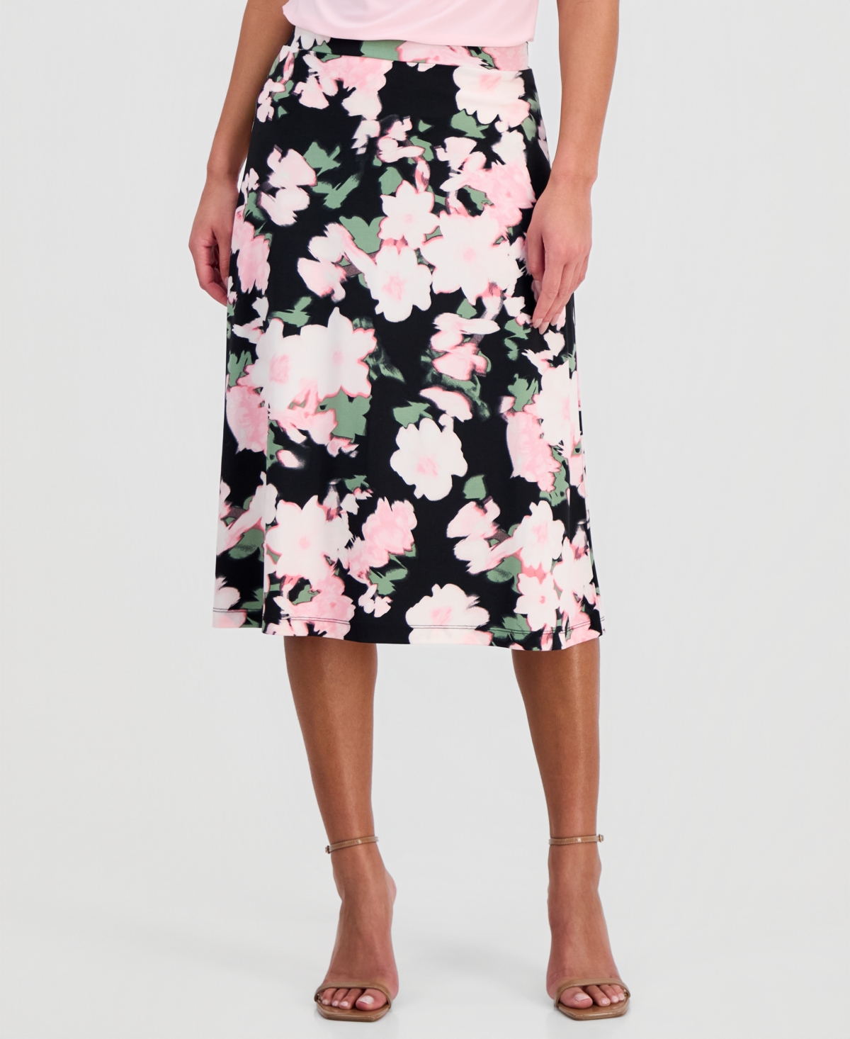 Kasper Women's Printed Pull-On Midi Skirt