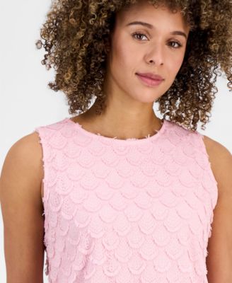 Women's Sleeveless Scalloped-Lace Top