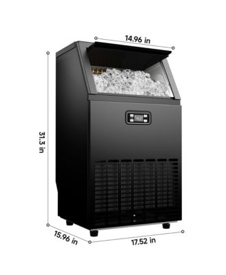 33-lb Ice Storage Capacity 100-lb Ice Per day Cubed Ice Maker (Black)