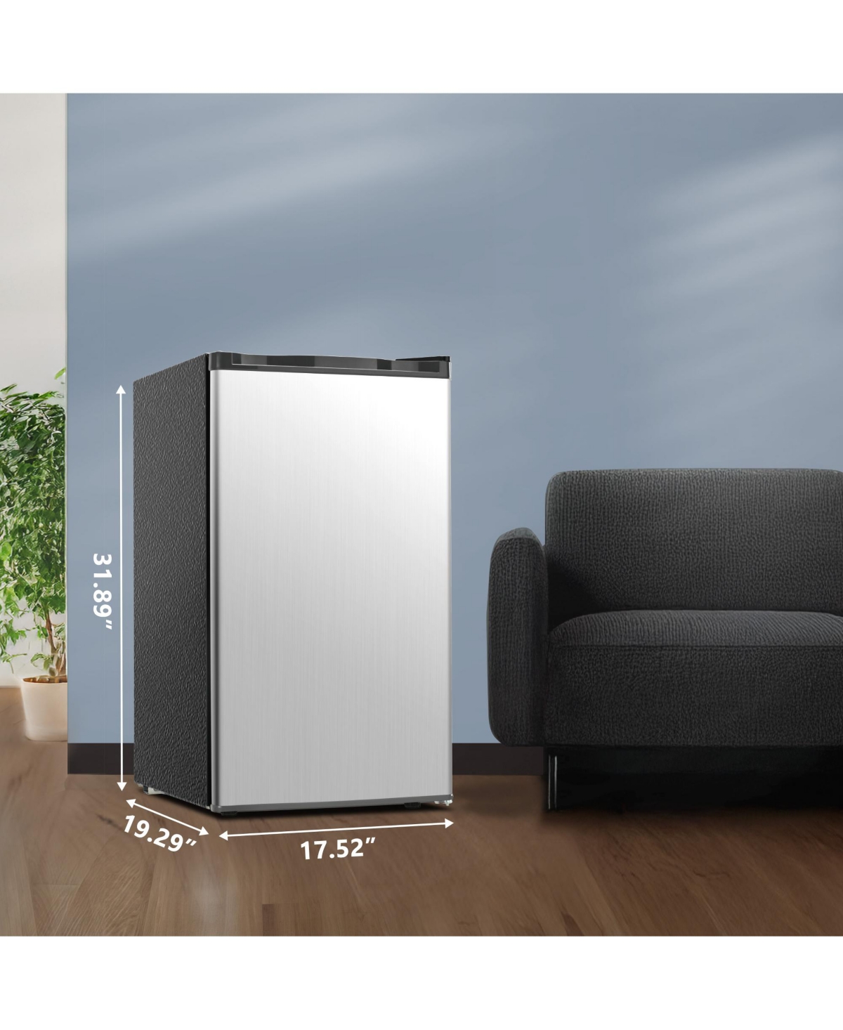 Euhomy 3.2 Cu.Ft Single Door Mini Fridge with Freezer