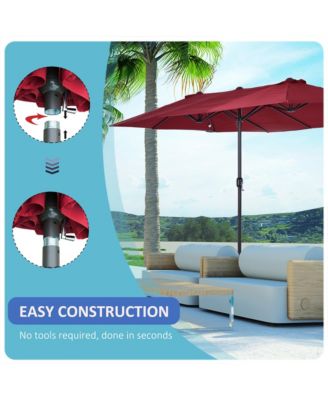 Extra Large 15ft Patio Umbrella, Wine