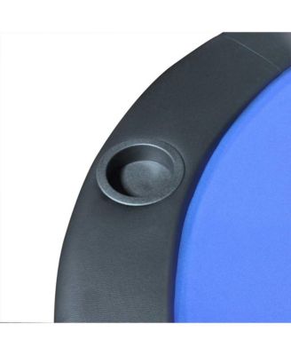 Poker Table Blue MDF, PVC Large Foldable Folding Poker Table
