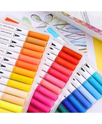 24 Dual Tip Acrylic Paint Markers, Quick-Drying & Anti-Fading, for DIY Crafts on Stone, Wood, Plastic, Glass – Painting Supplies Kit