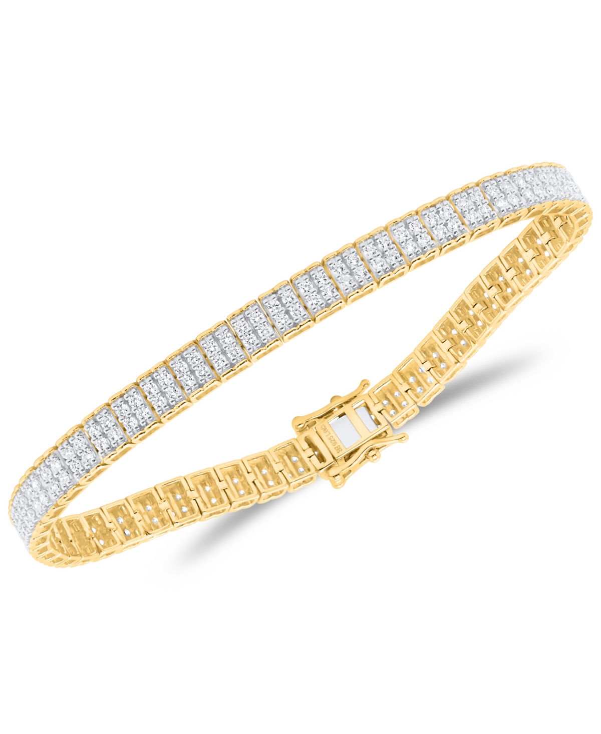 Forever Grown Diamonds Lab-grown Diamond Bracelet (3 Ct. T.w.) In Sterling Silver (also In 14k Gold Plated Sterling Silver) In Gold