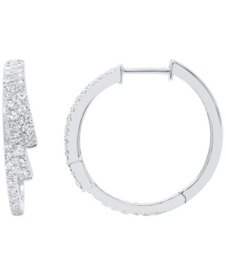 Lab-Grown Diamond Hoop Earrings (1 ct. t.w.) in Sterling Silver (also in 14k Gold Plated Sterling Silver)