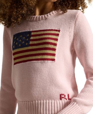 Girls' 7-16 Flag Crewneck Sweater