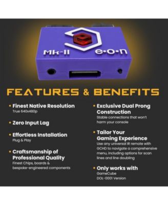 EON GCHD MK-II HD Adapter Plug and Play HDMI Converter Video Enhancer for Nintendo Gamecube Console - Platinum