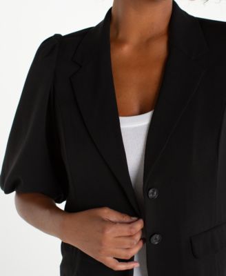 Women's Notch Collar Balloon Sleeve Blazer