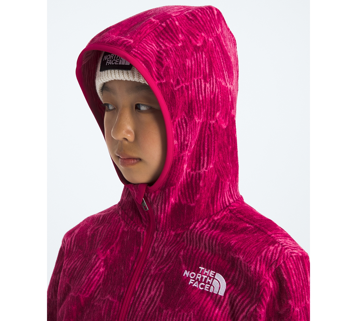 The North Face Boys And Girls Xs-xxl Glacier Full-zip Printed Hoodie In Pink