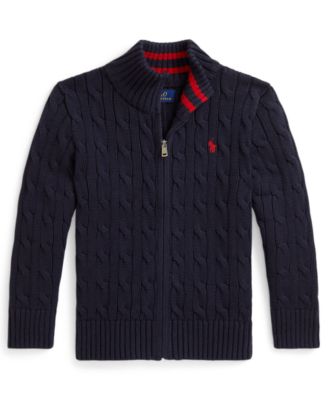 Polo Ralph Lauren - Boys' 2T-6 Cable-Knit Full-Zip Sweater