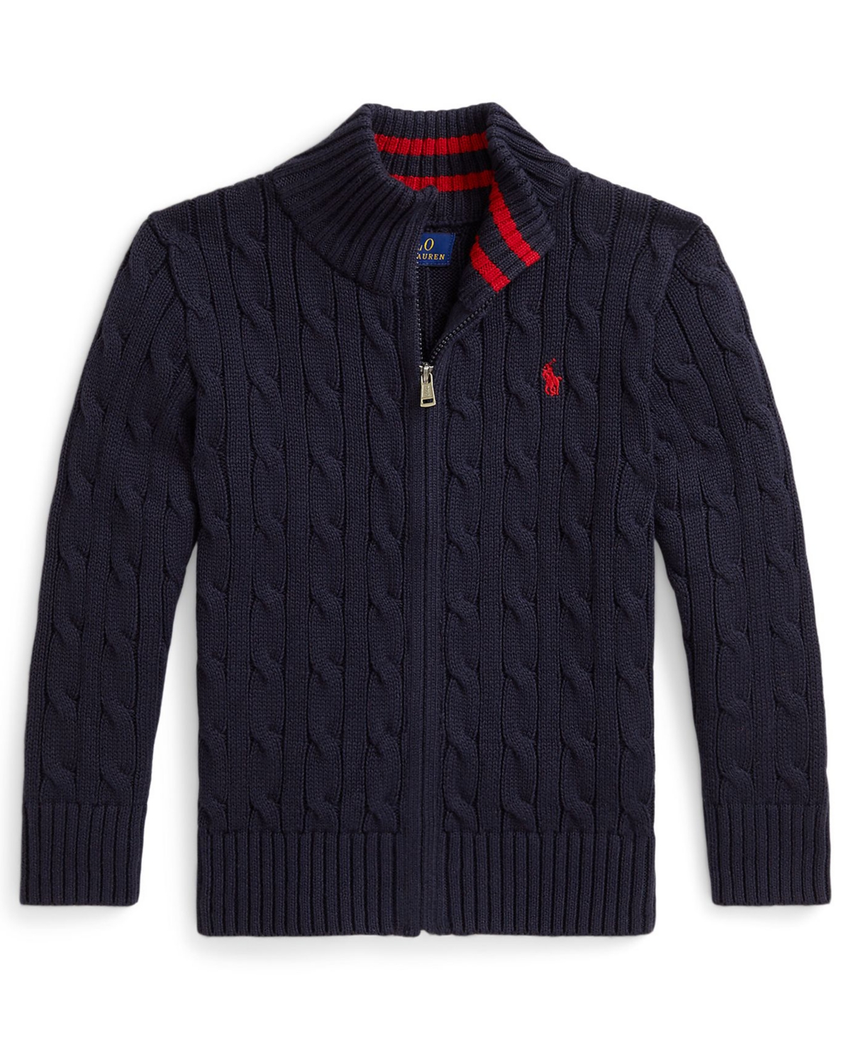 Polo Ralph Lauren Boys 2T-6 Cable-Knit Full-Zip Sweater