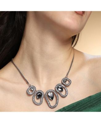 Women's The Teardrop-Halo Collar Necklace - Space Grey