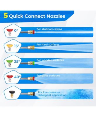 2300 PSI 1.8 GPM Electric Pressure Washer with Wheels and 5 Quick Connect Nozzles-Blue