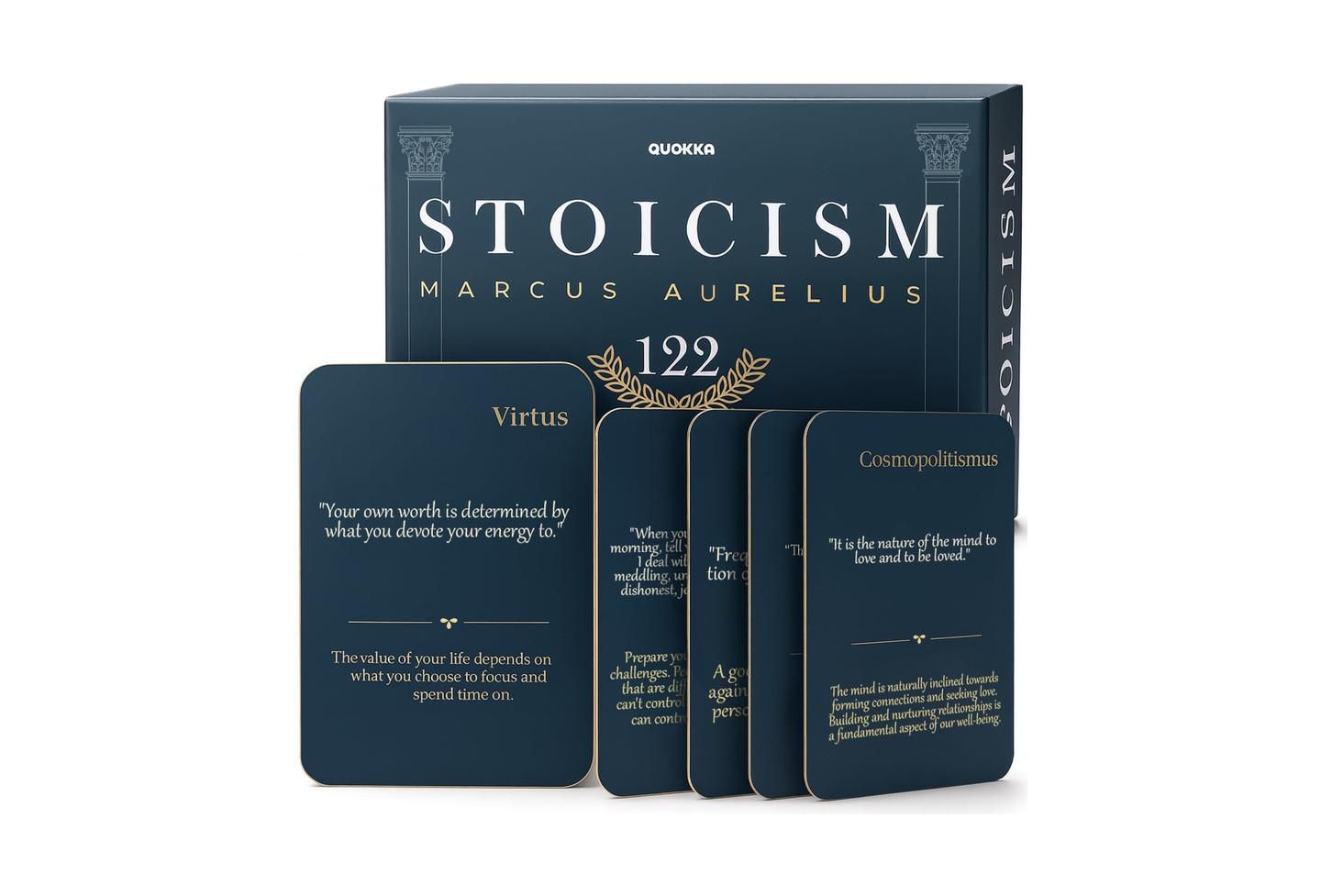 Детская карточная игра Quokka Stoicism Cards Marcus Aurelius 122-Card Game, Ages 14+ — фото 1
