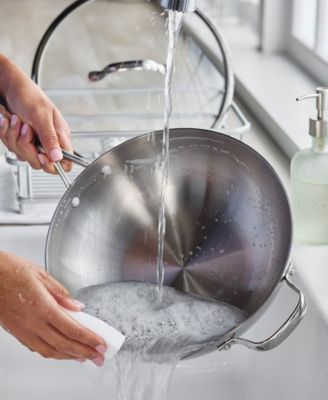 Stainless Steel 12" Valencia Pro Uncoated Covered Wok with Lid