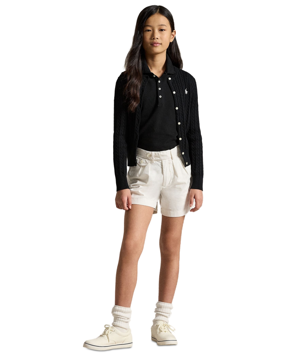 Polo Ralph Lauren Girls 2T-16 Cable-Knit Cotton Cardigan