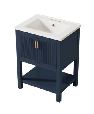 24" Modern Bathroom Vanity with Sink,2 Doors and 1 Drawer, Freestanding Bathroom Vanities Cabinet Combo