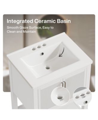 24" Modern Bathroom Vanity with Sink,2 Doors and 1 Drawer, Freestanding Bathroom Vanities Cabinet Combo