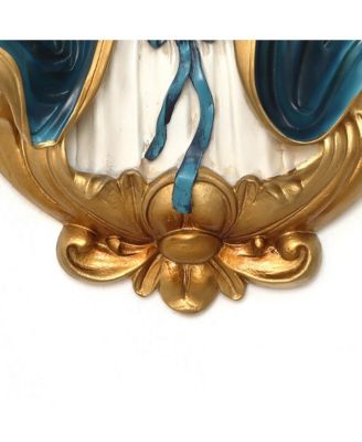 Blessed Virgin Mary Wall Plaque, Oval Religious Decor for Home & Prayer Space