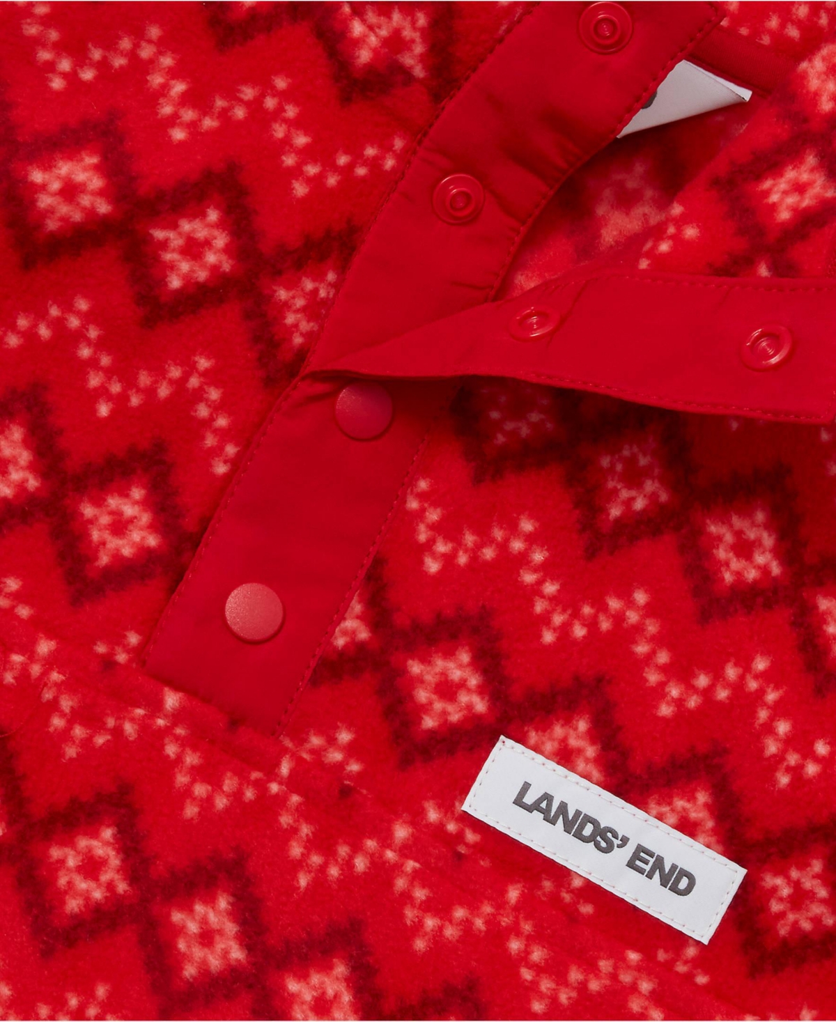 Lands' End Girls Anyweather Fleece Snap Neck Pullover