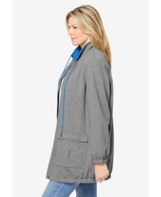 Plus Size Fleece Nylon Reversible Jacket