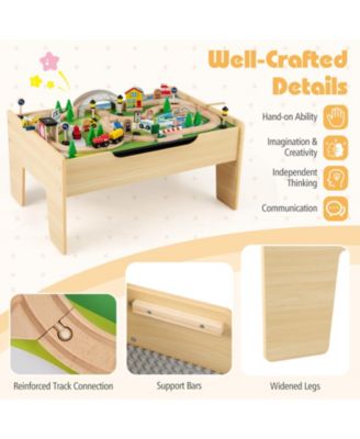 78-Piece Wooden Railway Train Playset for Kids Ages 3 and Up