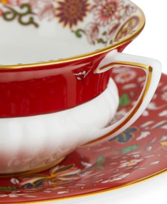 Wonderlust Crimson Orient  Teacup & Saucer 