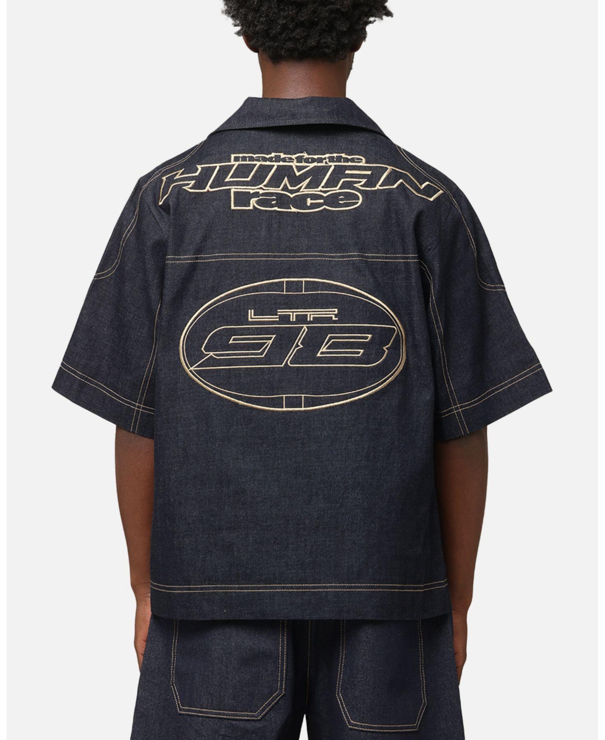 Loiter Men's Motor Denim Button Up Casual Shirt