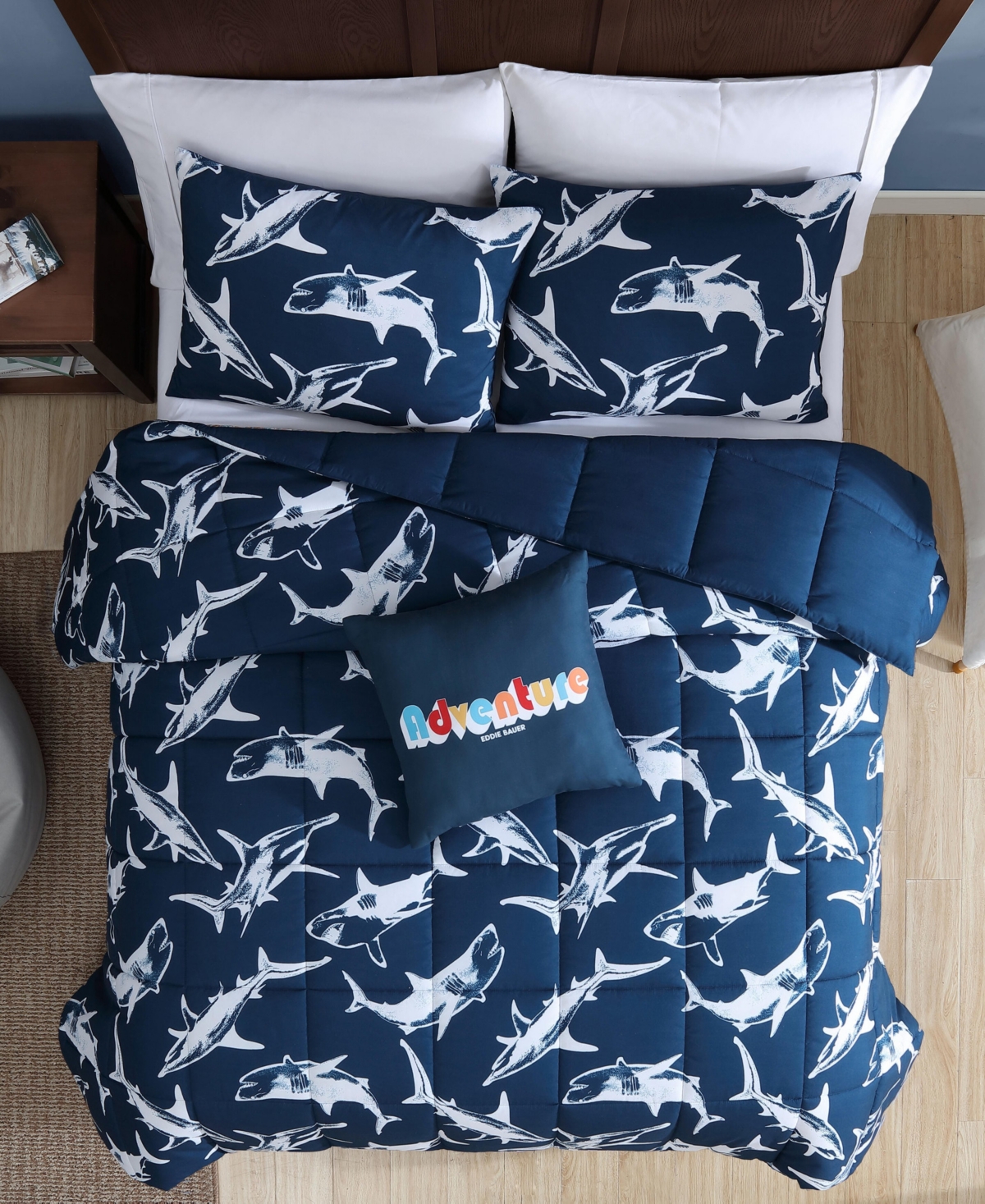 Eddie Bauer Vinny and Shark Friends Microfiber 3-Pc. Comforter Set, Twin