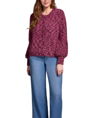 Women's Button-Front Crew Neck Cardigan Sweater