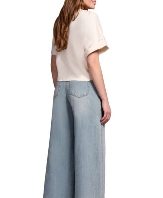 Women's Blue Thread Soft Touch Mercerized Cotton Crew Neck T-Shirt