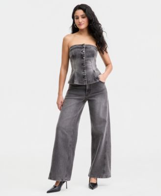 Women's Mid-Rise Wide-Leg Jeans, Macy's Exclusive