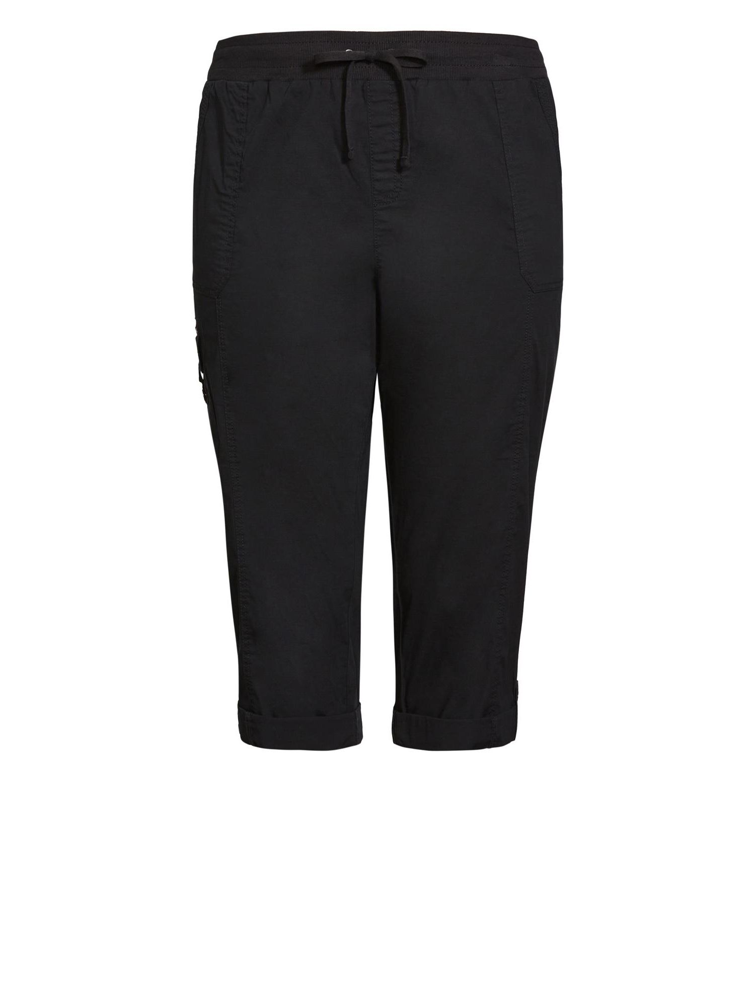 Women's Plus Size Cotton Roll Up Capri