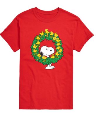 AIRWAVES - Men's Snoopy and Christmas Wreath Graphic T-Shirt