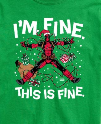 Men's Marvel I'm Fine Deadpool Short-Sleeve Graphic T-Shirt
