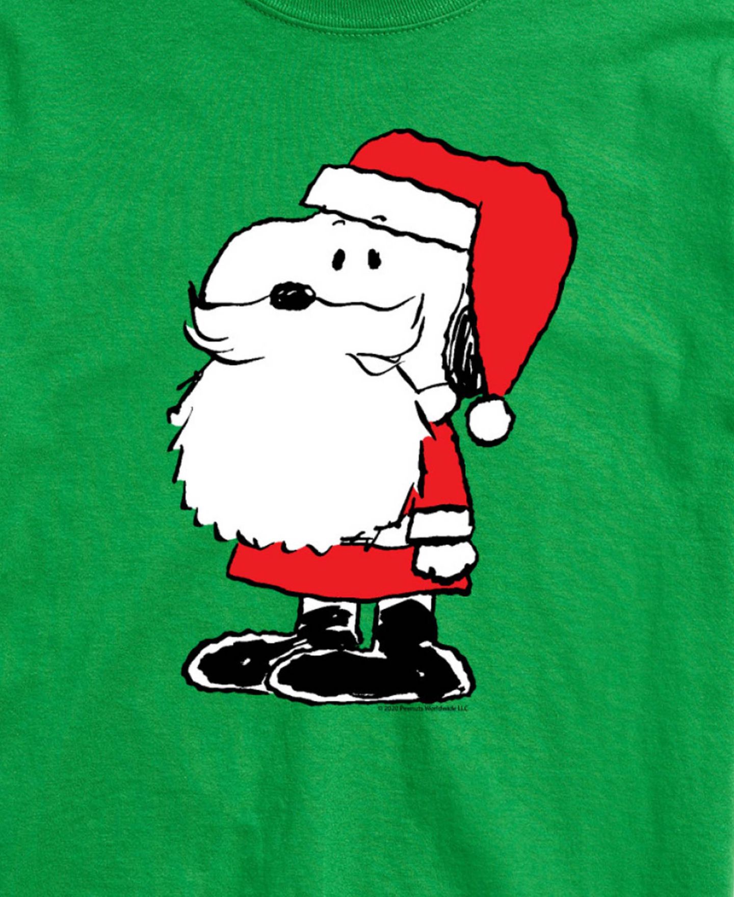 Мужская футболка AIRWAVES Snoopy Santa Dog Graphic, цвет: Зелёный — фото 2