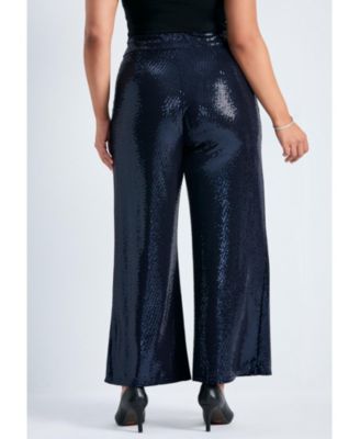 Women's Plus Size Glitz Sequin Wide Leg Pant
