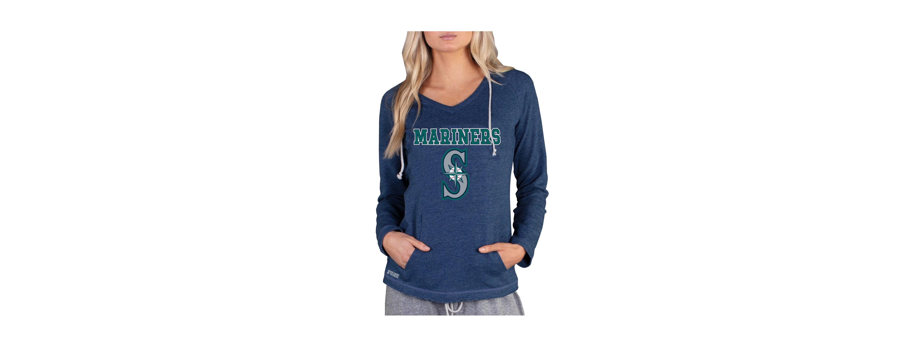 Concepts Sport Women's Navy Seattle Mariners Mainstream Terry Long Sleeve Hoodie