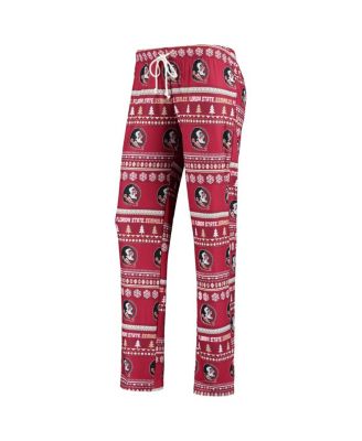 Women's 2-Piece Garnet Florida State Seminoles Holiday Long Sleeve Top and Pants Sleep Set