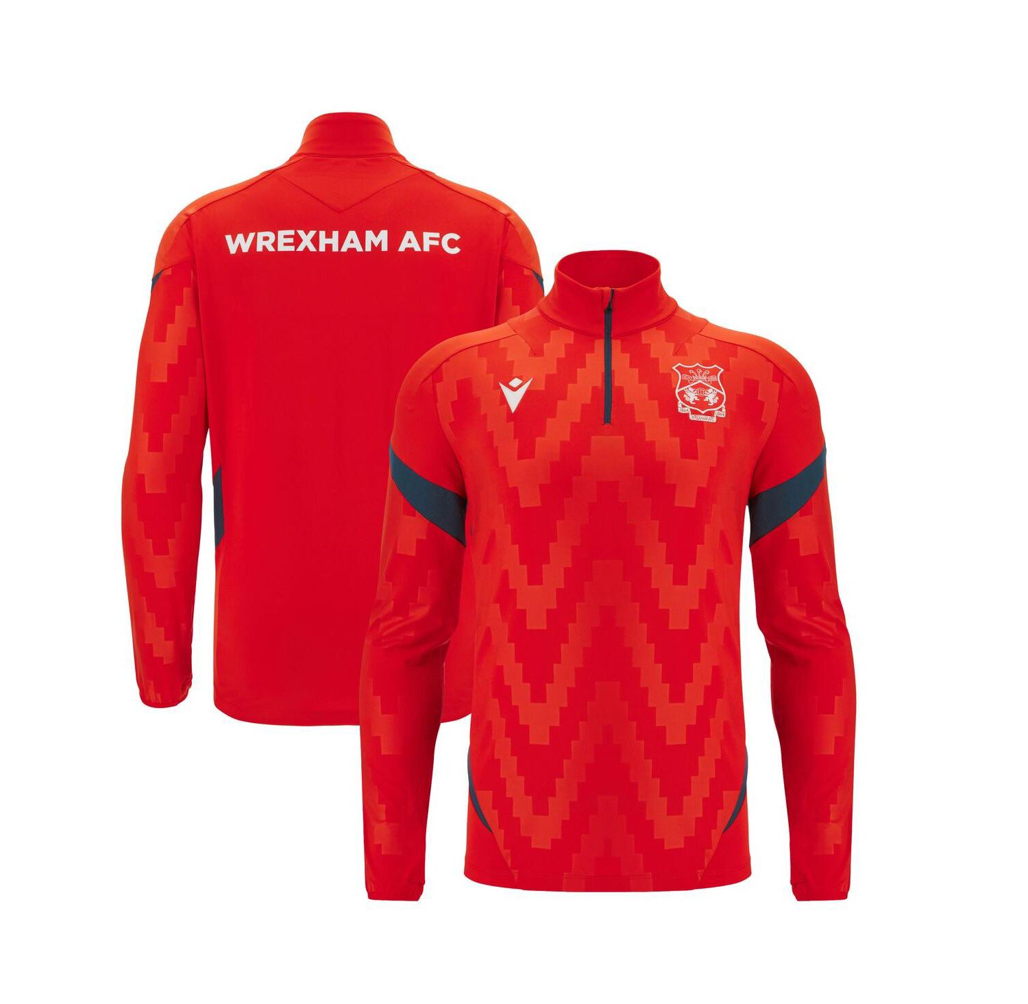 Men's Red Wrexham Training Quarter-Zip Pullover Hoodie