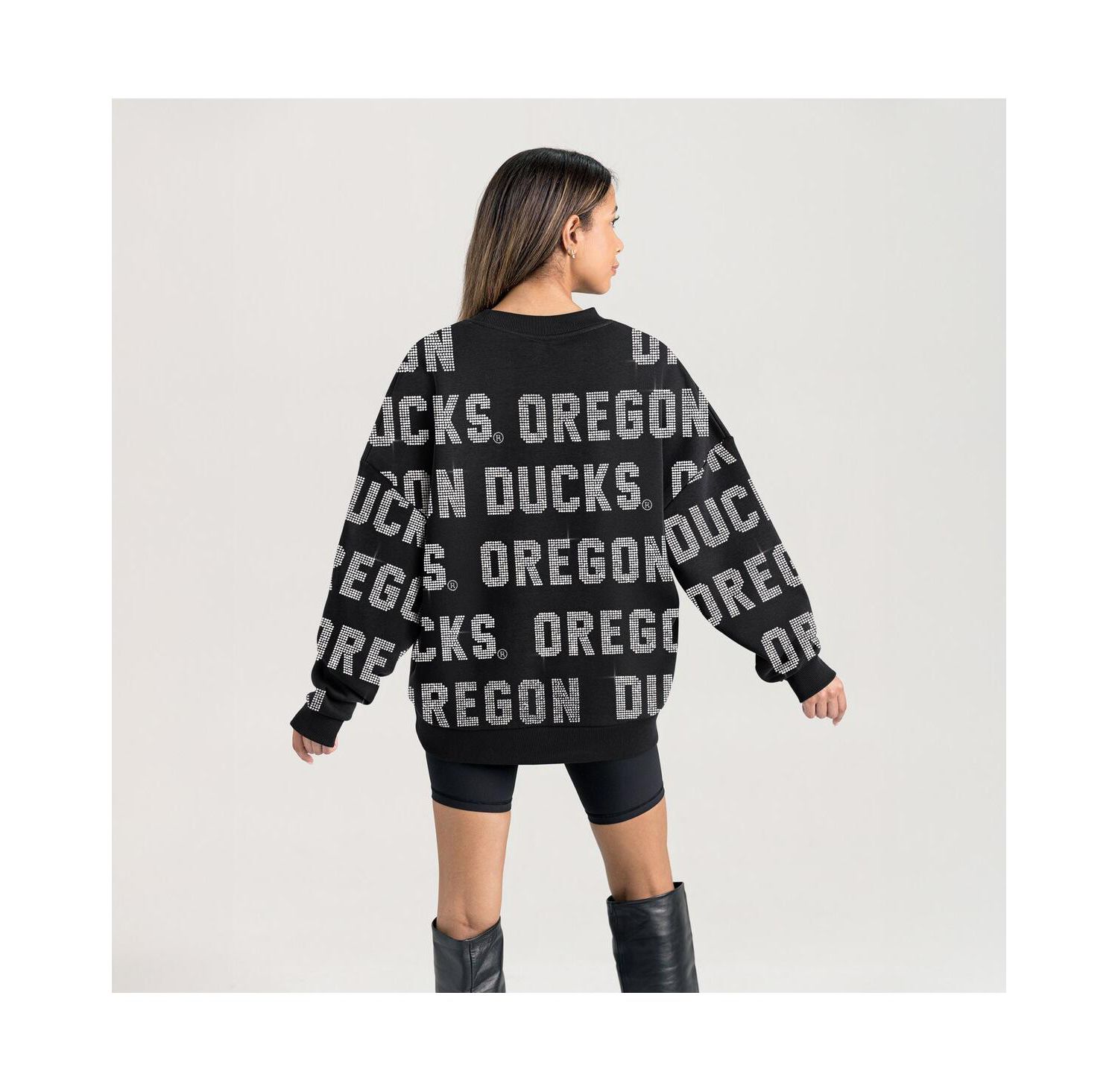 Women's Black Oregon Ducks Hype Era Sweatshirt