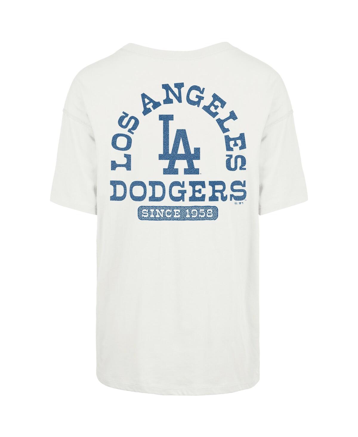 47 Brand Women's Natural Los Angeles Dodgers Back Canyon Sadie T-shirt In White