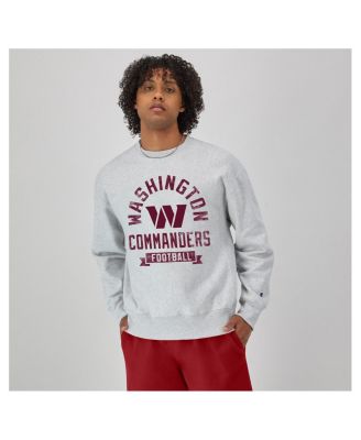 Men's Heather Gray Washington Commanders Reverse Weave Fleece Pullover Sweatshirt