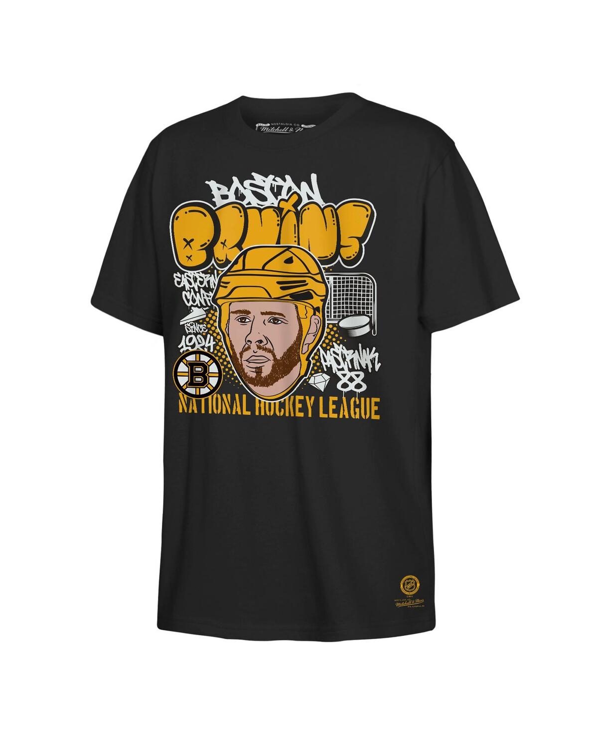 Mitchell & Ness Big Boys and Girls David Pasternak Black Boston Bruins Caricature T-Shirt