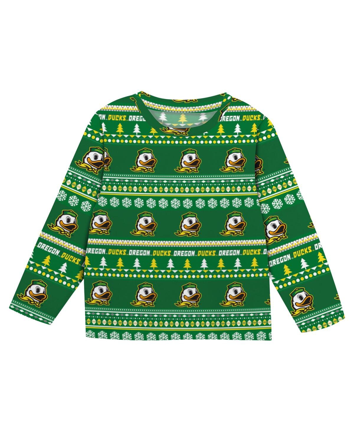 Outerstuff Toddler Green Oregon Ducks Ugly Sweater Pajama Set
