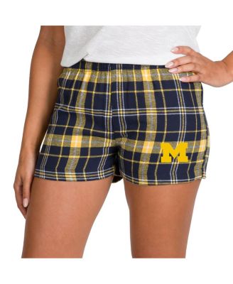 Concepts Sport - Women's Navy/Maize Michigan Wolverines Ultimate Flannel Shorts