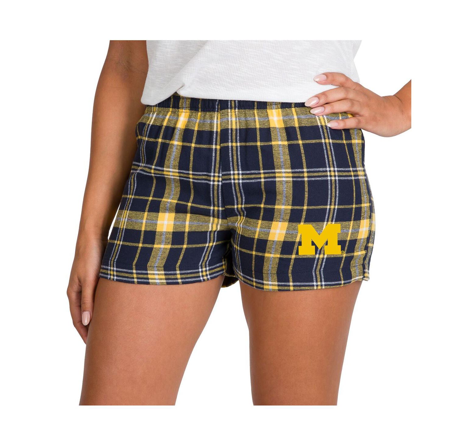 Women's Navy/Maize Michigan Wolverines Ultimate Flannel Shorts