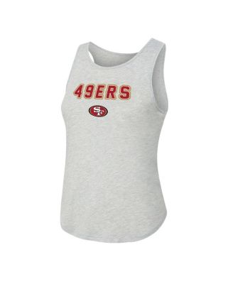 Women's 2-Piece Heather Gray/Scarlet San Francisco 49ers Regulate Plaid Tank Top and Pants Sleep Set